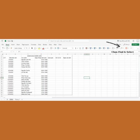 Cách xóa dòng trống trong Excel 2010 bằng Go To Special bước 2