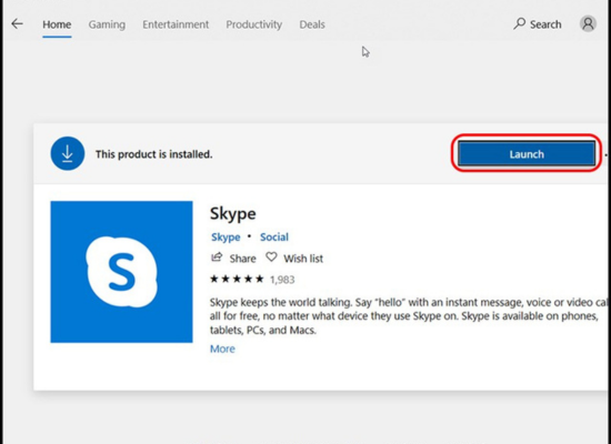 Cài đặt lại ứng dụng Skype B4