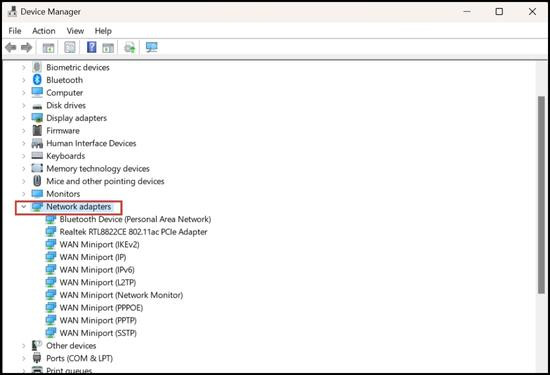 Cập nhật Network adapter drivers thông qua Device Manager bước 2 Cập nhật Network adapter drivers thông qua Device Manager bước 2