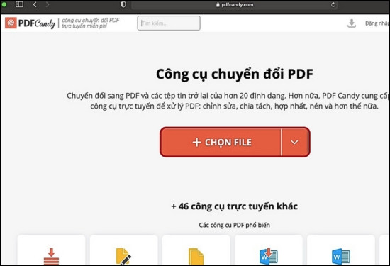 Chuyển file PDF thành Word với PDFCandy bước 1