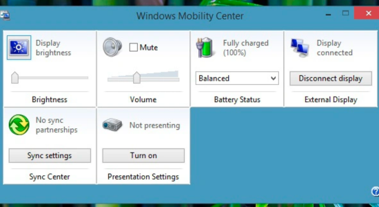 đổi màu đèn led qua Windows Mobility Center