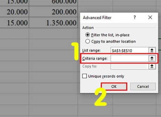 Excel bị ẩn cột A không unhide được do bộ lọc Advanced Filter