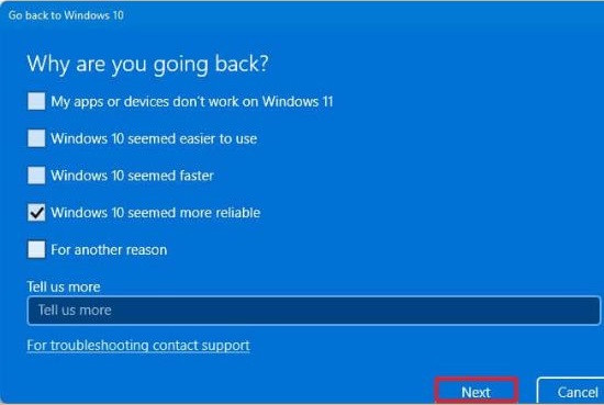 Hạ Win 11 xuống Win 10 bước 4 Hạ Win 11 xuống Win 10 bước 4