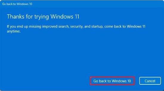 Hạ Win 11 xuống Win 10 bước 5 Hạ Win 11 xuống Win 10 bước 5