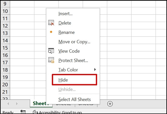 Hướng dẫn cách ẩn nhiều sheet trong Excel