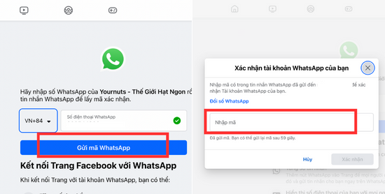 Cách liên kết WhatsApp với Facebook bước 4