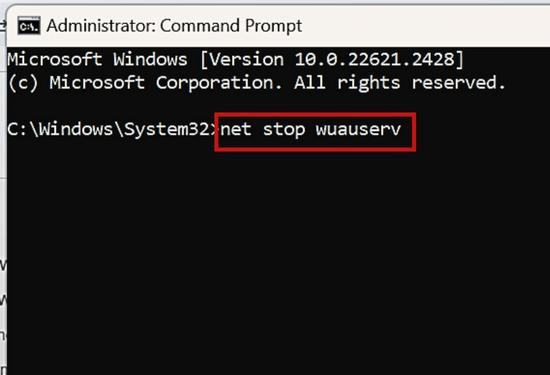 Khởi động lại dịch vụ Windows Update bước 2