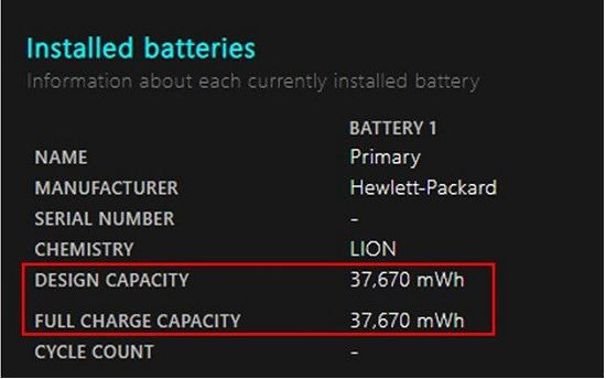 Kiểm tra chai pin laptop HP Omen 15