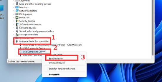 Kiểm tra cổng USB bước 2