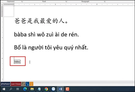 nhấn phím Enter hoặc phím cách sau khi kết thúc