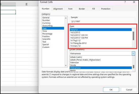 Sử dụng hàm nối ngày tháng năm trong Excel bước 3-2 Sử dụng hàm nối ngày tháng năm trong Excel bước 3-2
