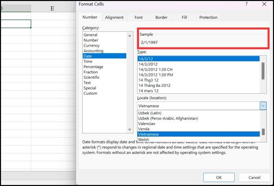 Sử dụng hàm nối ngày tháng năm trong Excel bước 4 Sử dụng hàm nối ngày tháng năm trong Excel bước 4