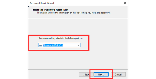 Sử dụng Password reset disk bước 3