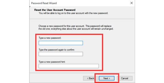 Sử dụng Password reset disk bước 4