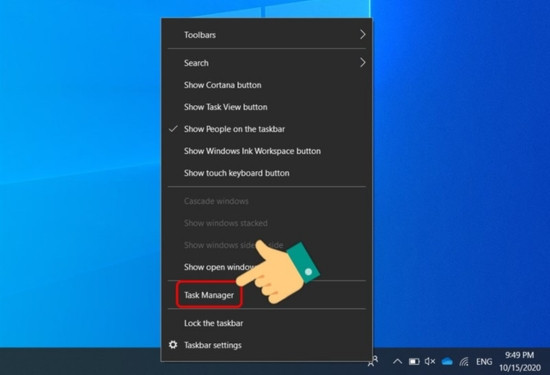 Sử dụng phím Task Manager bước 1 Sử dụng phím Task Manager bước 1
