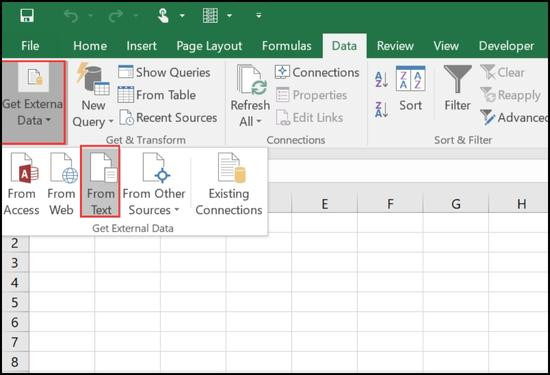 Cách chuyển file Word sang Excel trên máy tính bằng tiện ích Save As và From Text bước 5.1 Cách chuyển file Word sang Excel trên máy tính bằng tiện ích Save As và From Text bước 5.1