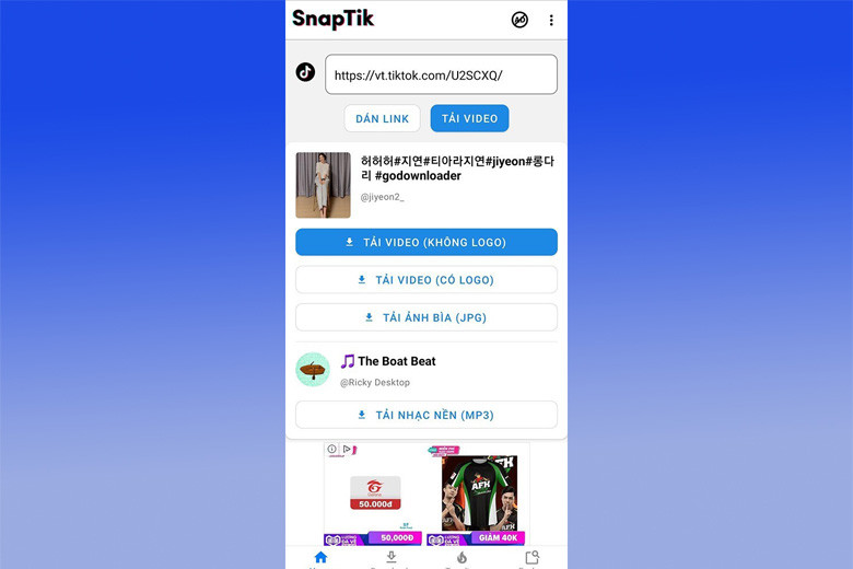 SnapTik – App tải video TikTok không logo trên iPhone bước 3