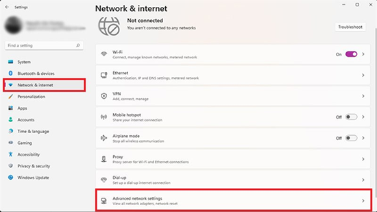 Thực hiện đặt lại cài đặt Wifi (Reset Wifi) bước 2