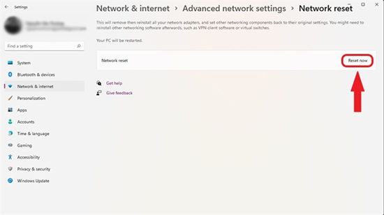 Thực hiện đặt lại cài đặt Wifi (Reset Wifi) bước 4