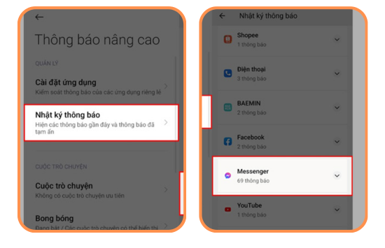 Xem tin nhắn đã thu hồi trên Messenger bằng Xiaomi