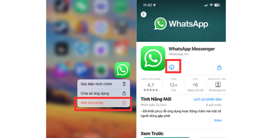 Xóa và tải lại WhatsApp