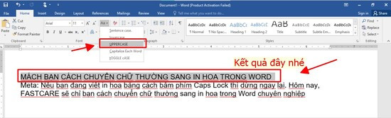 Sử dụng chức năng có sẵn trên thanh công cụ trong Word bước 3