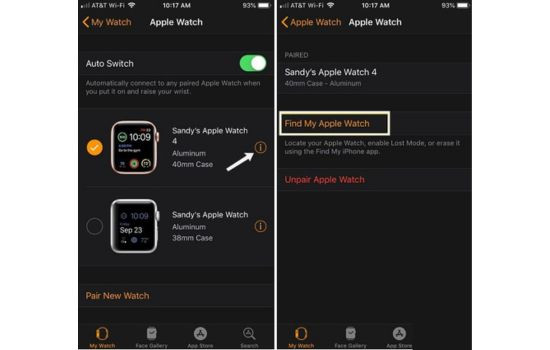 Cách tìm Apple Watch bằng iPhone khi hết pin 
