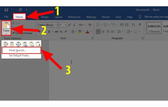 Cách chuyển file Excel sang Word bằng lệnh Copy và Paste Special bước 2