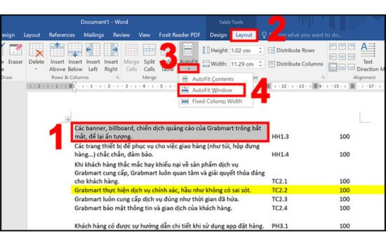 Cách chuyển từ file Excel sang Word bằng lệnh Copy + Paste + AutoFit bước 3