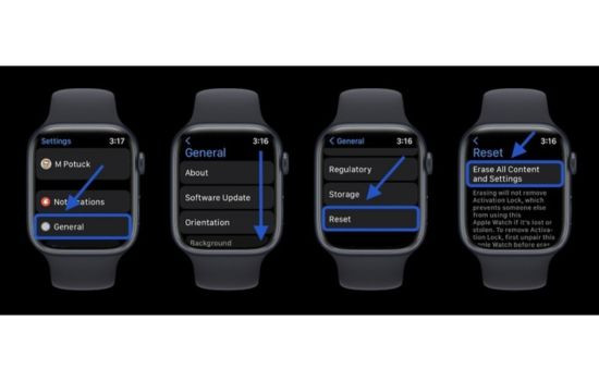 Xóa nội dung và cài đặt của Apple Watch