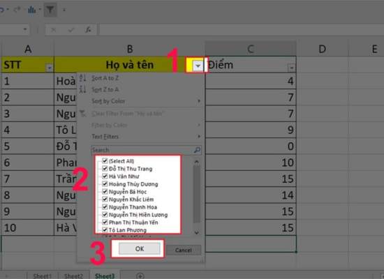 Bỏ chọn Select All Bỏ chọn Select All