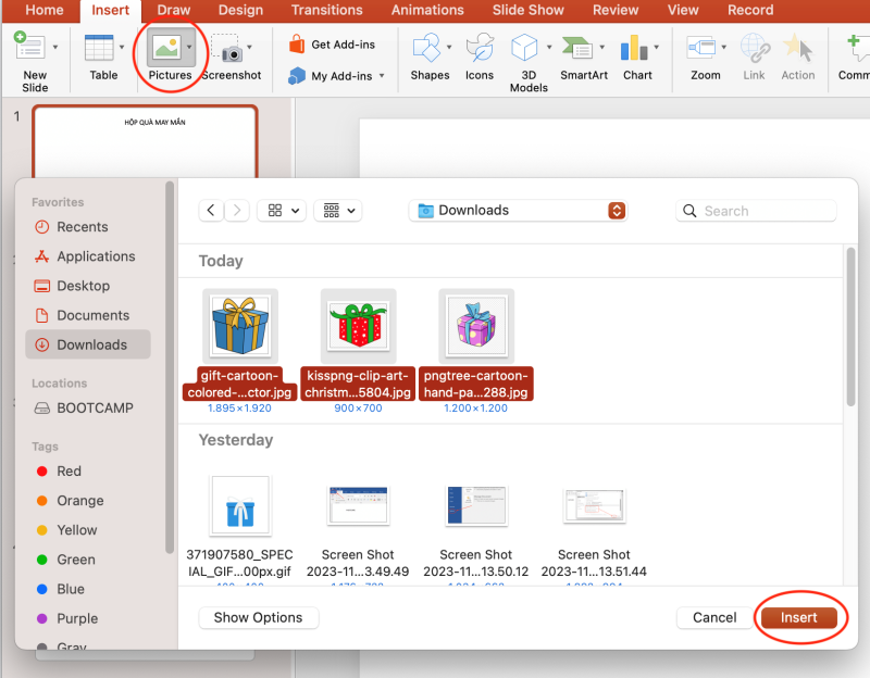 Bước 2 dán hình ảnh vào Powerpoint