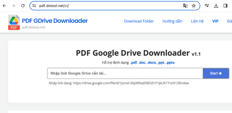 Cách 1 bước 1 truy cập PDF Gdrive Downloader