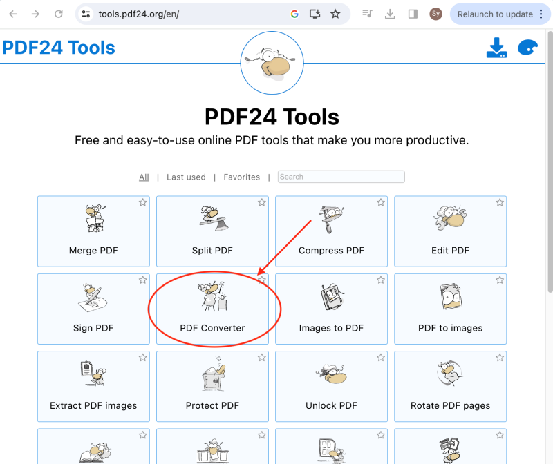 Cách 1 sử dụng trang web PDF24 Tools bước 2 Cách 1 sử dụng trang web PDF24 Tools bước 2