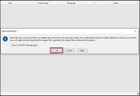 Cách chuyển file PDF sang Word bằng Microsoft Word bước 3 Cách chuyển file PDF sang Word bằng Microsoft Word bước 3
