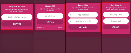 Cách đăng ký tài khoản Momo bước 1-2