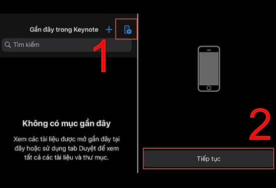 cách điều khiển slide bằng điện thoại iOS bước 1