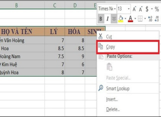 Cách đưa bảng Excel vào Word vừa trang giấy