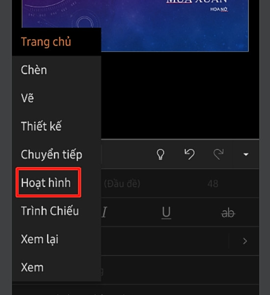 Cách làm hiệu ứng PowerPoint trên điện thoại bước 4 Cách làm hiệu ứng PowerPoint trên điện thoại bước 4