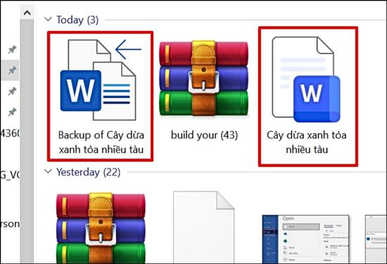 cách lấy lại file Word bị lưu đè bằng Alway Create Backup Copy bước 3
