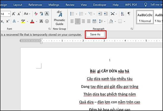 cách lấy lại file Word đã bị lưu đè với Recover Uncoved bước 4