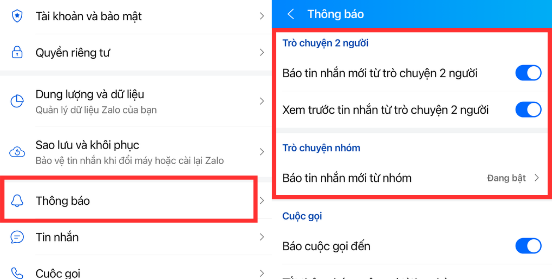 Cách thay đổi âm thanh thông báo tin nhắn Zalo B2