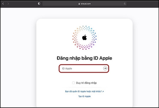 Cách thoát iCloud trên Apple Watch khi quên mật khẩu thông qua website bước 2