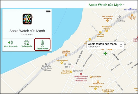Cách thoát iCloud trên Apple Watch từ xa thông qua website iCloud  bước 5