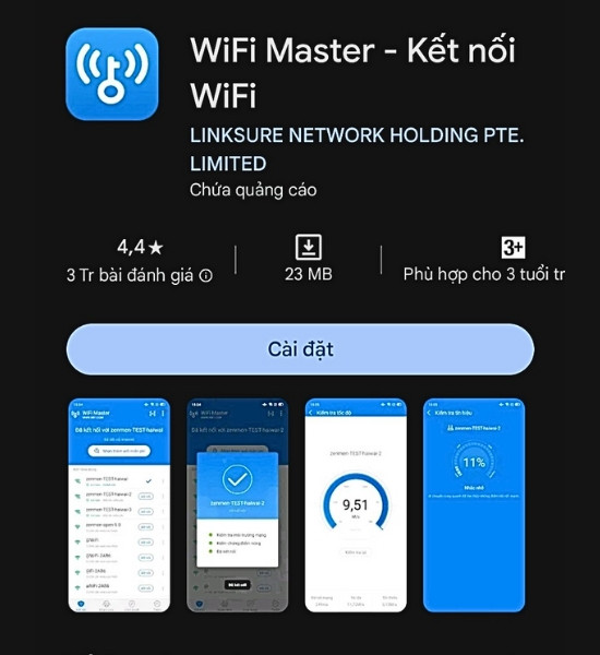 Cách vào Wifi không cần mật khẩu cho Samsung bằng WiFi Master bước 1