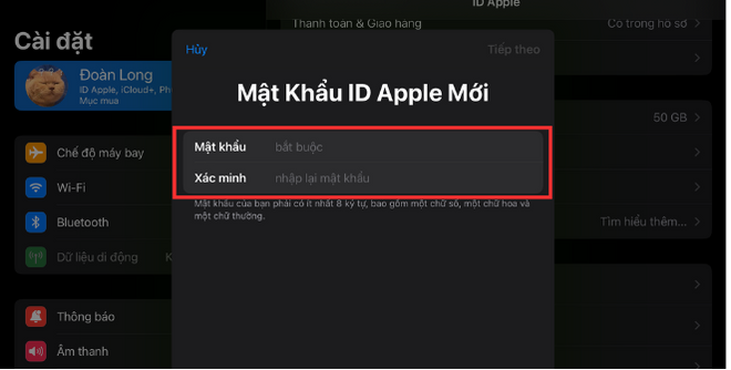 Cách xóa iCloud trên iPad khi quên mật khẩu bước 4