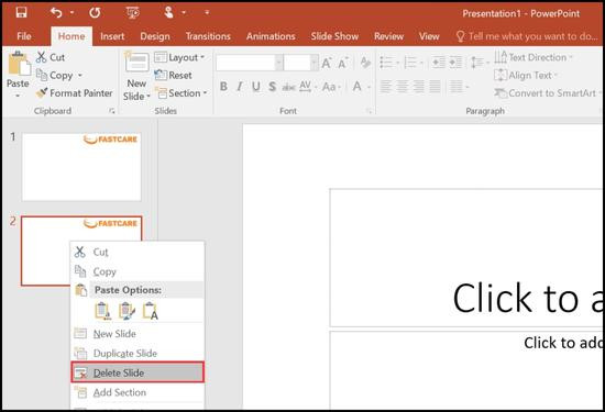 Cách xóa slide trong Powerpoint 