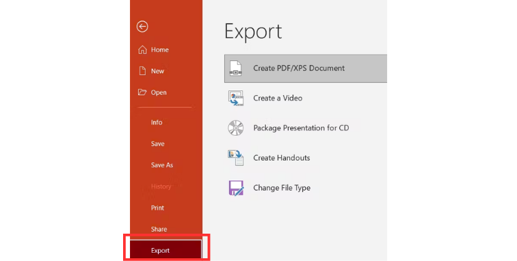 Cách xuất file PowerPoint dưới dạng PDF B1 Cách xuất file PowerPoint dưới dạng PDF B1