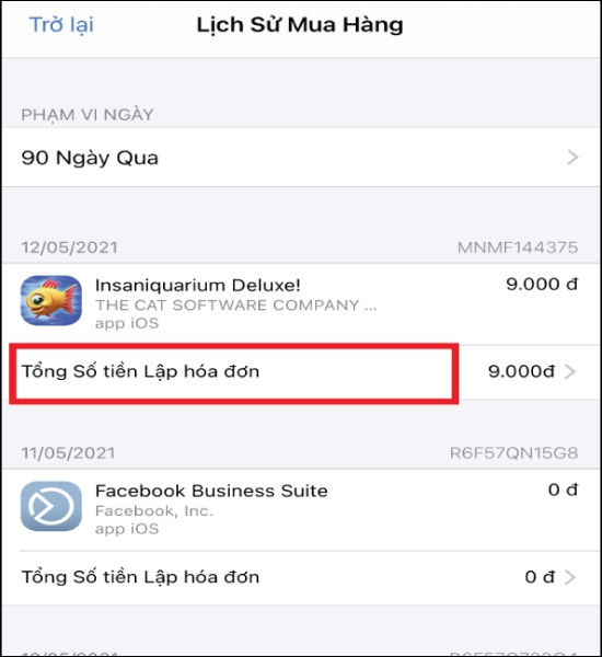 Cách yêu cầu hoàn tiền Momo từ lịch sử mua hàng bước 3