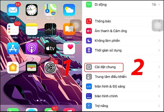 Cập nhật hệ điều hành iOS cho điện thoại bước 1